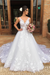 White V Neck Lace Aline Wedding Dress