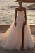 White Strapless Aline Bridal Dress Lace Appliques Beach Wedding Dress with Front Split
