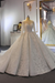 White Luxury O-Neck Long Sleeves Lace- Up Ball Gown wedding Dresses - wedding dresses