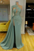 dusty sage Mermaid Evening Dress with Long Sleeves