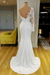 White Mermaid Evening Dress with Long Sleeves