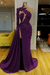 Grape Mermaid Evening Dress with Long Sleeves