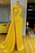 Yellow Mermaid Evening Dress with Long Sleeves