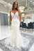 White Mermaid Wedding Dress Tulle lace Appliques Bridal Gown wedding dresses