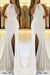 White Mermaid Prom Dress with Split