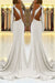 White Mermaid Prom Dress with Split