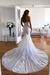 White Mermaid Sweetheart Sweep Train Tulle Lace Appliqued Wedding Dress - Wedding Dresses