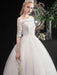 Cheap Wedding Dresses Eric White Off The Shoulder Half Sleeves Ball Gown Soft Tulle Lace Up Floor Length Bride Dresses
