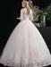 Cheap Wedding Dresses Eric White Off The Shoulder Half Sleeves Ball Gown Soft Tulle Lace Up Floor Length Bride Dresses