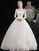 Cheap Wedding Dresses Eric White Off The Shoulder Half Sleeves Ball Gown Soft Tulle Lace Up Floor Length Bride Dresses