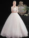 Cheap Wedding Dresses Eric White Off The Shoulder Half Sleeves Ball Gown Soft Tulle Lace Up Floor Length Bride Dresses