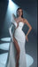 White One-Shoulder Prom Dress with Long Mermaid and High Slit