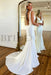 White Prom Dress Mermaid V Neck Long Evening Dress with Beadings - Prom Dresses