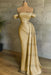 White Prom Dress Sleeveless Elegant Pleated Off-the-Shoulder Satin Evening Dress - Prom Dresses