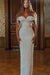 White Sequins Off-the-Shoulder Mermaid Prom Dress