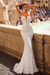 White Sexy Sleeveless Deep V-Neck Mermaid Beaded Appliques Lace Prom Dress