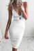 White Sheath Spaghetti Straps V Neck Prom Sexy Short Formal Dress - Prom Dresses