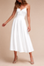 White Short Wedding Dress V Neck Sleeveless A Line Tea Length Straps Bridal Gowns