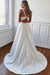 Charming V-neck Bow Back A-Line Wedding Dress - Wedding Dresses