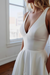 Charming V-neck Bow Back A-Line Wedding Dress - Wedding Dresses