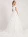 White Simple Wedding Dress A-Line Bateau Neck Off-Shoulder Sleeveless Natural Waistline Pleated Tulle Bridal Dresses