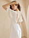 White Simple Wedding Dress With Train A-Line Mermaid V-Neck Short Sleeves Polyester Bridal Dresses
