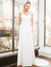 White Simple Wedding Dress A-Line Strapless Backless Short Sleeves Lace Satin Fabric Long Bridal Dresses