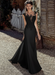 Simple Wedding Dress Black Chiffon Illusion Neckline Sleeveless Court Train Applique Sheath Bridal Gowns