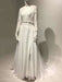 White Simple Wedding Dress Chiffon V-Neck Long Sleeves Cut Out A-Line Split Lace Bridal Gowns