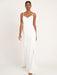 White Simple Wedding Dress Mermaid V-Neck Sleeveless Spaghetti Straps Natural Waist Satin Fabric Split Front Bridal Gowns