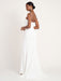 White Simple Wedding Dress Mermaid V-Neck Sleeveless Spaghetti Straps Natural Waist Satin Fabric Split Front Bridal Gowns