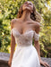 White Simple Wedding Dress Satin Fabric Strapless Sleeveless Cut Out A-Line Off The Shoulder Long Bridal Dresses