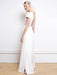 White Simple Wedding Dress Satin Fabric V-Neck Short Sleeves Backless Split Front A-Line Long Bridal Dresses