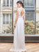 White Simple Wedding Dress Satin Fabric V-Neck Sleeveless Buttons Split A-Line Long Bridal Gowns