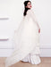 White Simple Wedding Dress Satin Fabric V-Neck Sleeveless Ruffles A-Line Long Chiffon Bridal Dresses