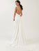 White Simple Wedding Dress Spaghetti Straps Satin Fabric V-Neck Sleeveless Ruffles Mermaid Bridal Dresses