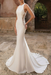 White Simple Wedding Dress Spandex Jewel Neck Sleeveless Lace Mermaid Bridal Dresses