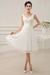 White Simple Wedding Dresses Wedding Dress Knee-Length Backless Straps Lace Bridal Dress