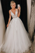White Sleeveless V-Neck Tulle Aline Evening Dress Lace Appliques