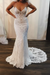 White spaghetti-strap-mermaid-lace-applique-long-train-wedding-dress