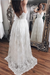 White Spaghetti Straps Backless Lace Beach Wedding Dresses - Prom Dresses