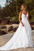 White Spaghetti Straps Tulle Lace Wedding Dress Aline Sleeveless