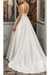 White Vintage Wedding Dresses Square Neck Sleeveless Natural Waist Satin Fabric Court Train Sash Bridal Dress
