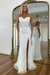 White Sweetheart Lace Corset Mermaid Prom Dress Strapless with Split - Prom Dresses