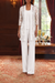 White three-piece mother of the bride pantsuit