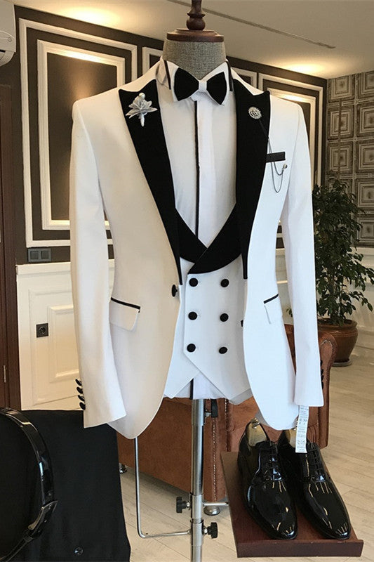 Amazing Bespoke White Slim Fit Mens Prom Outfits Online main image 1