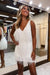 White V-Neck Backless Tight Short Homecoming Dress with Fringes