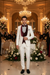 White Velvet Shawl Lapel Three Pieces Wedding Suits