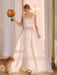 White Vintage Wedding Dresses Strapless Sleeveless Natural Waist Satin Fabric Floor-Length Bridal Gowns