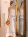 White Vintage Wedding Dresses Strapless Sleeveless Natural Waist Satin Fabric Floor-Length Bridal Gowns